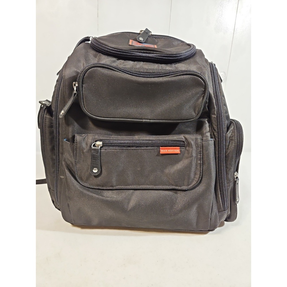 Bag Nation Diaper Bag/ Backpack Unisex Baby Tons Of Pockets Everyday Bag Black